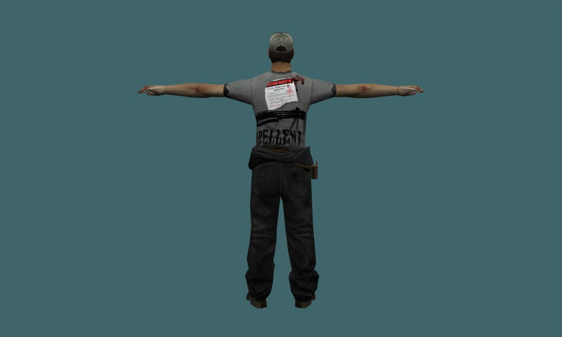 Ellis (Retexture) - Human Model - back - GoldSrc Studio preview