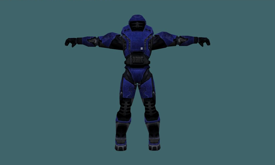 Halo player model — gign — Human Model - back - GoldSrc Studio preview