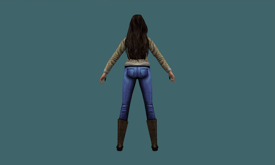 Megan Fox (Retexture) - Human Model - back - GoldSrc Studio preview