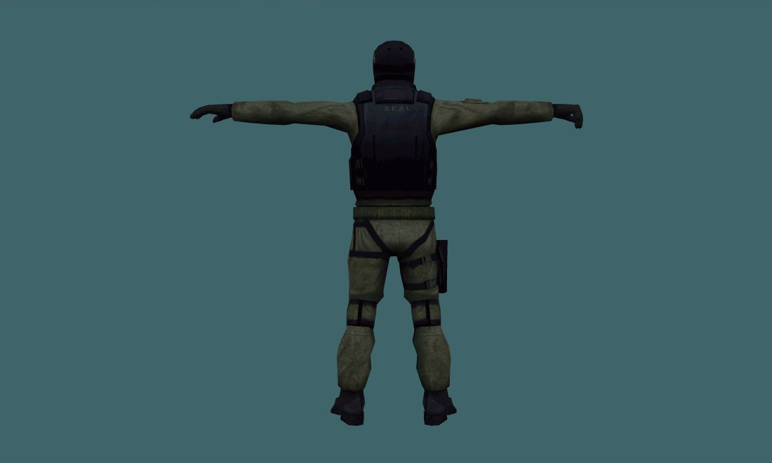 CSS Beta Urban — Human Model - back - GoldSrc Studio preview