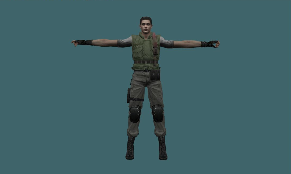 Chris Redfield - Human Model - front - GoldSrc Studio preview