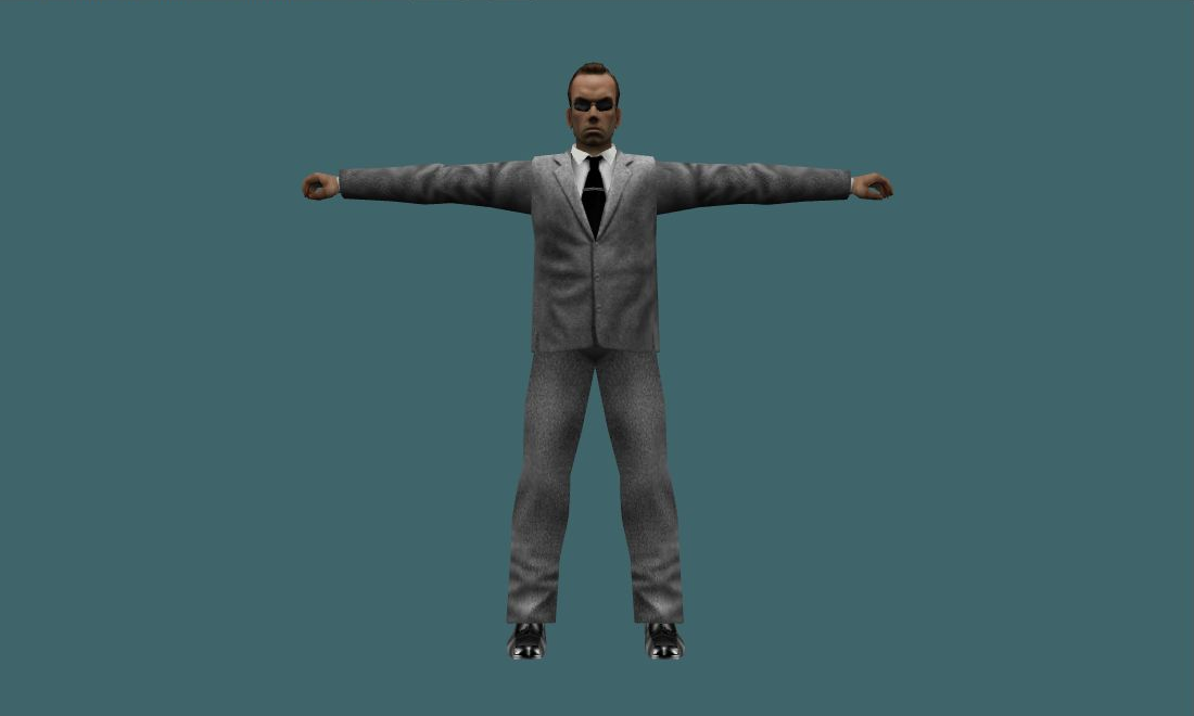 agent smith with grey suit - Human Model - front - GoldSrc Studio preview