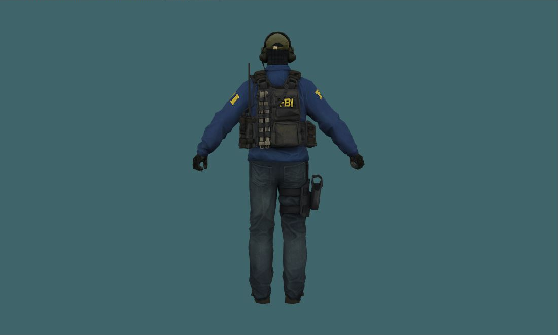 sas — sas — Human Model - back - GoldSrc Studio preview
