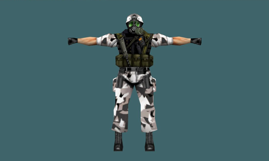 HECU Original from HL1 — sas — Human Model - front - GoldSrc Studio preview