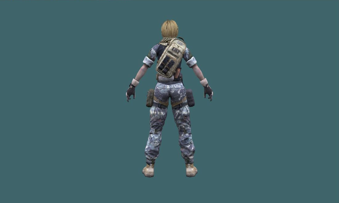 Army Girl - Human Model - back - GoldSrc Studio preview