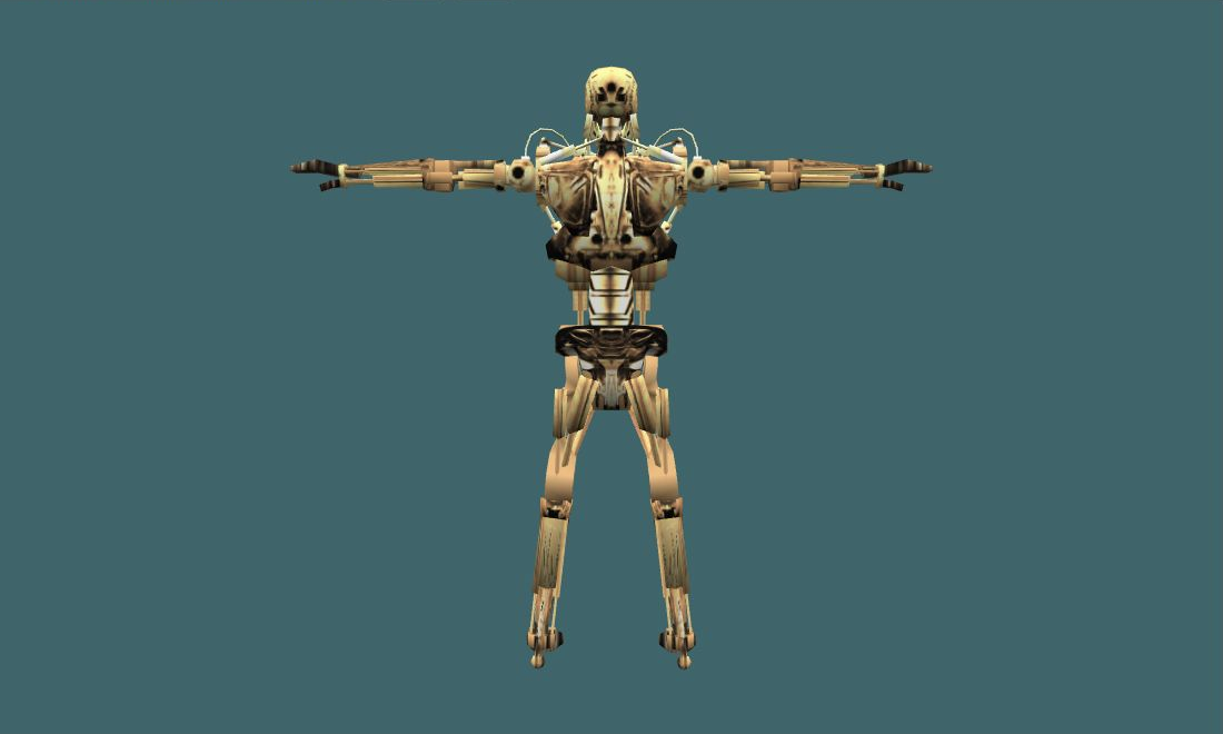 Terminator (Gold) - Human Model - back - GoldSrc Studio preview