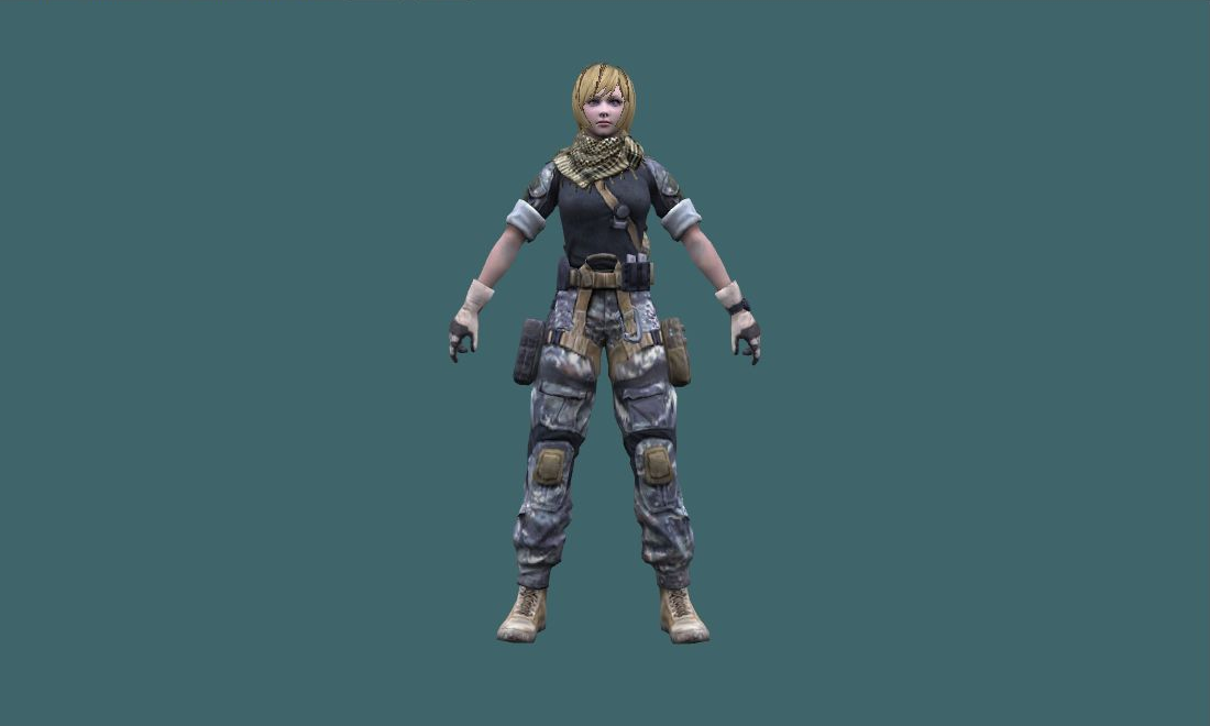 Army Girl - Human Model - front - GoldSrc Studio preview