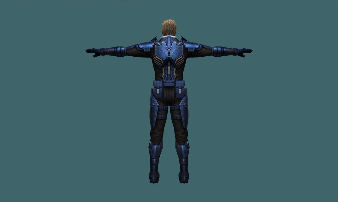 Rifleman (Blue) - Human Model - back - GoldSrc Studio preview