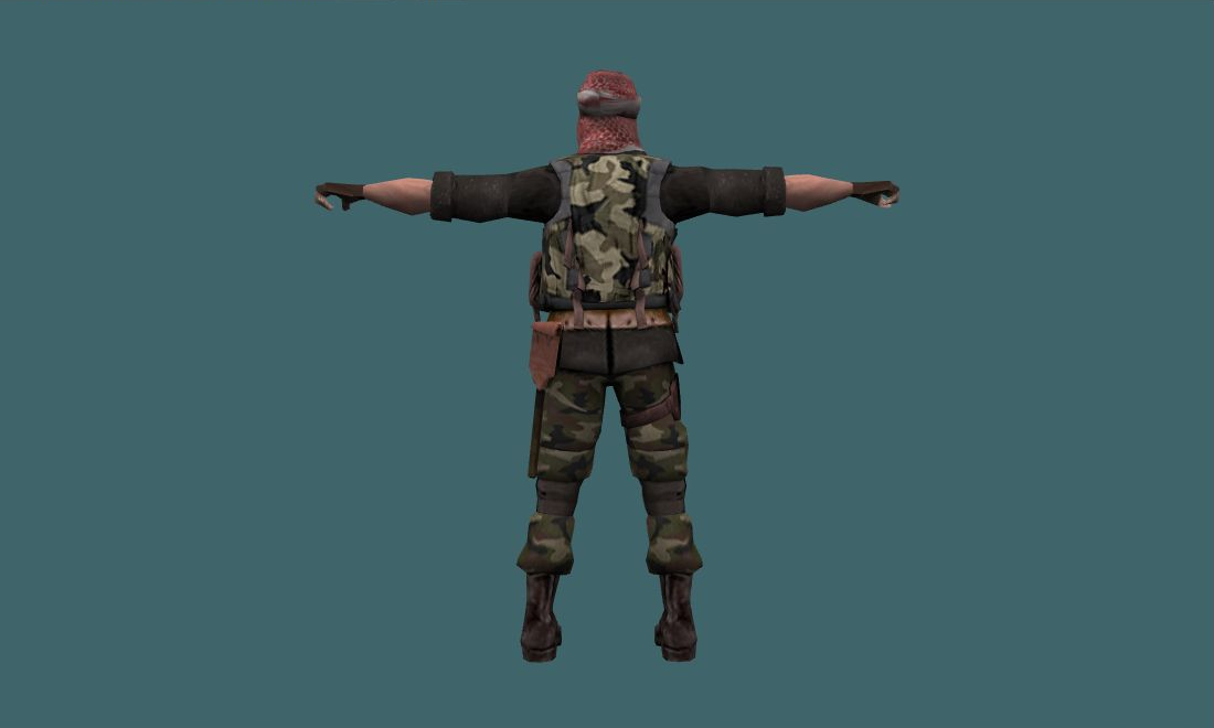 Arab Terrorist - Human Model - back - GoldSrc Studio preview
