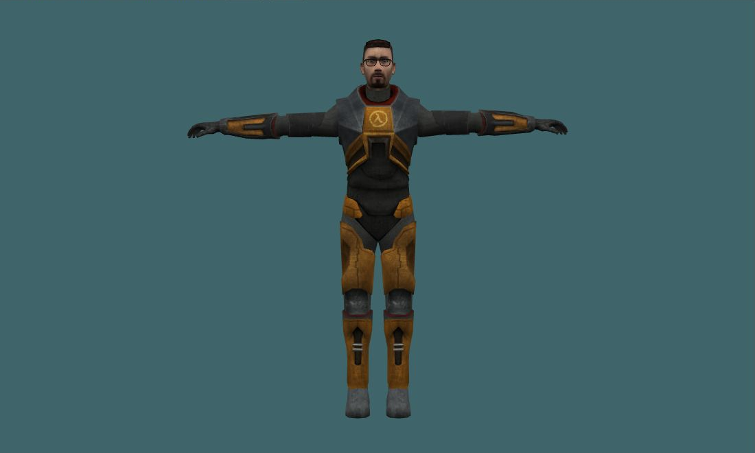 Gordon Freeman - Human Model - front - GoldSrc Studio preview