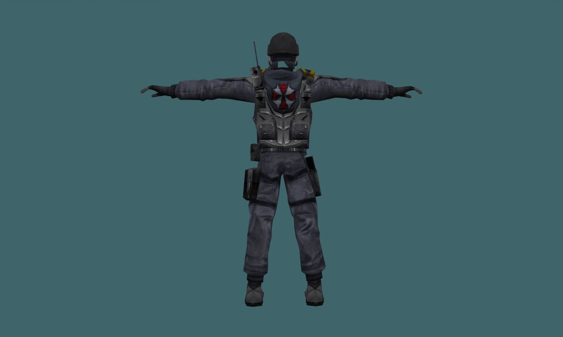 Resident Evil 2 - Hunk — Human Model - back - GoldSrc Studio preview