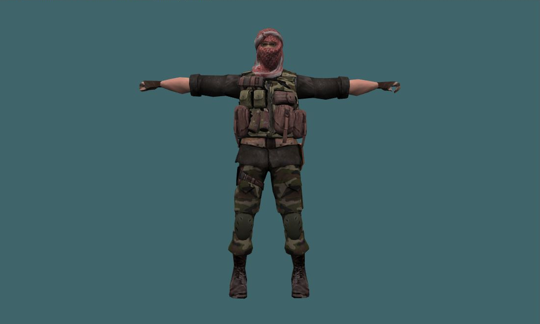 Arab Terrorist - Human Model - front - GoldSrc Studio preview
